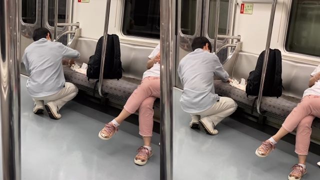 ▲▼南韓20歲金姓青年搭乘首爾地鐵6號線時，自告奮勇協助清理車廂座位嘔吐物。（圖／翻攝自Instagram／chae.mook）