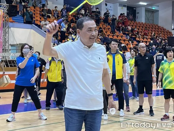 ▲侯友宜出席112年新北市盃羽球及桌球錦標賽暨友誼賽開幕典禮。（圖／記者許靖騏攝）