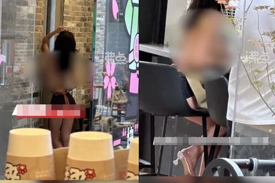 陸正妹只穿圍裙「側乳全看光」　咖啡店喊冤：非本店員工