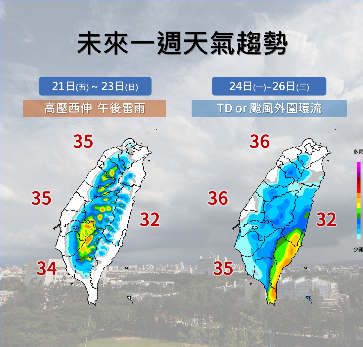 ▲▼未來一周天氣趨勢。（圖／氣象局）