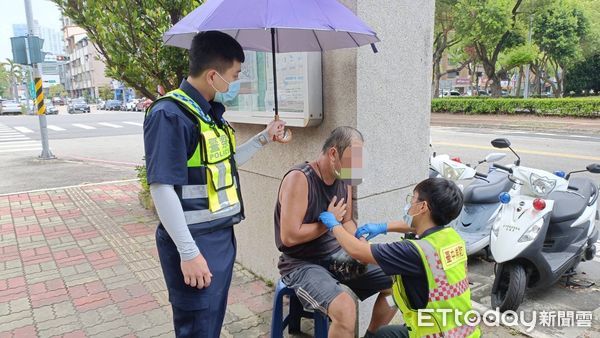 ▲▼徐姓外送員酷熱下送餐突然心肌梗塞，警方一再叮嚀，吸氣不可睡著，及時送醫救回一命。（圖／民眾提供，下同）