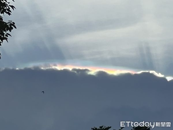 ▲台東上空出現罕見彩虹雲。（圖／記者楊漢聲翻攝）
