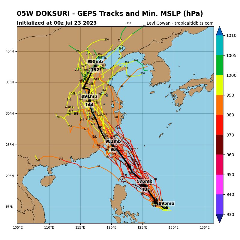 ▲▼杜蘇芮颱風 。（圖／翻攝NOAA、tropicaltidbits）