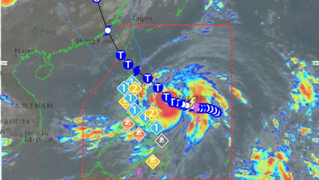 ▲▼菲律賓大氣地球物理和天文服務管理局（PAGASA）24日上午9時40分的颱風杜蘇芮預測圖。（圖／翻攝PAGASA）