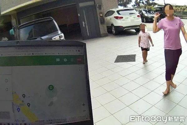 ▲員警透過筆電開啟手機定位。（圖／大園警分局提供）