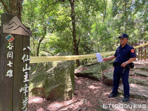 ▲颱風來襲，警方封閉谷關七雄。（圖／記者游瓊華攝）