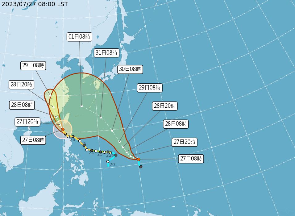 ▲▼海上有颱風杜蘇芮及熱帶低壓發展中。（圖／氣象局）