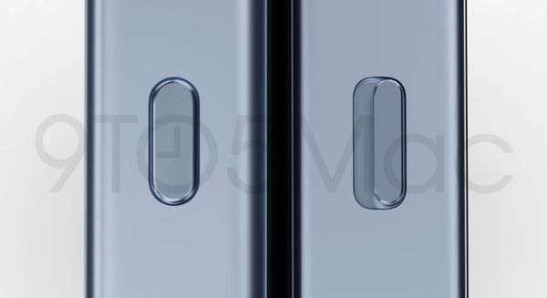 ▲音量按鈕，左邊是 iPhone 15 Pro，右邊是 iPhone 14 Pro。（圖／翻攝自9TO5Mac）