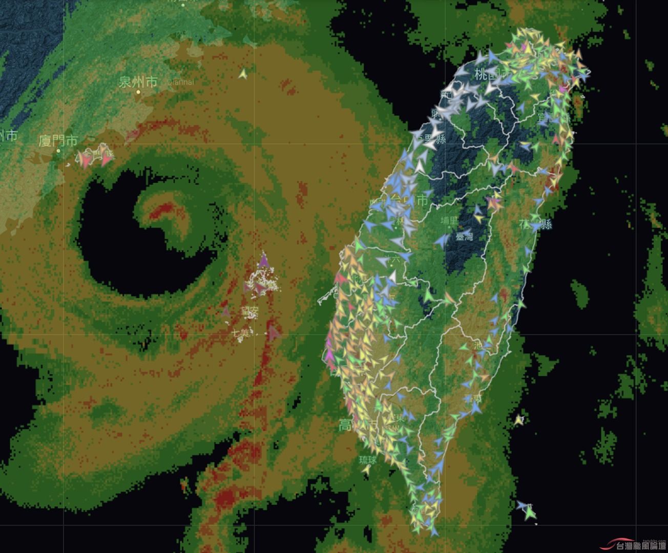 ▲▼杜蘇芮眼牆輾金門澎湖。（圖／翻攝臉書）