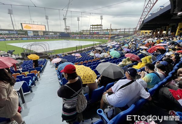 ▲▼2023中職明星賽，台中洲際棒球場現場雨勢不斷，相關賽事延後開打 。（圖／記者李毓康攝）