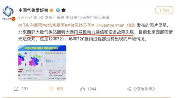 ▲▼中國氣象局證實，北京部分氣象站訊號中斷。（圖／翻攝自微博）