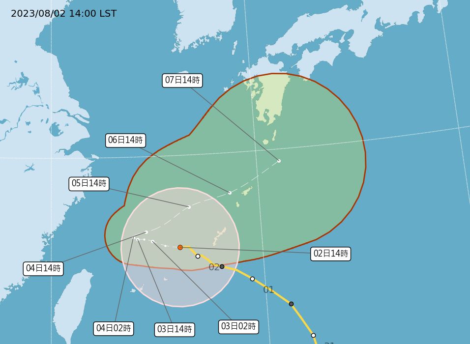 ▲▼颱風卡努1430。（圖／氣象局）