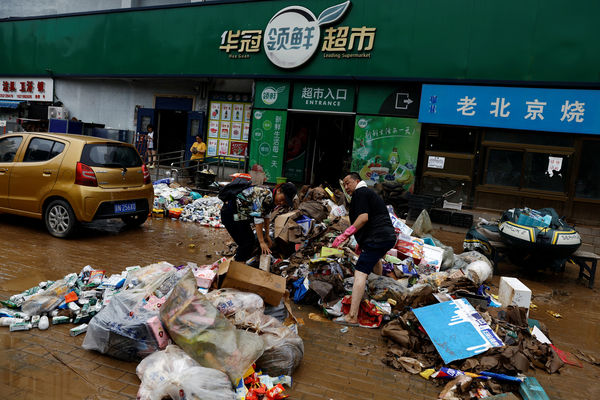 ▲▼北京暴雨淹水。（圖／路透社）