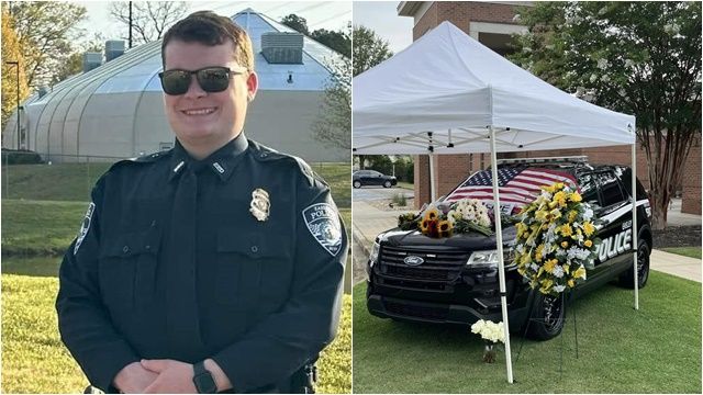 ▲▼美國南卡州年輕員警拯救臥軌者時被撞死。（圖／翻攝自Facebook／Easley Police Department）