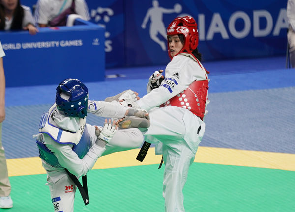 ▲世大運中華跆拳道女將蘇柏亞奪下53公斤級銀牌。（圖／大專體總提供） 