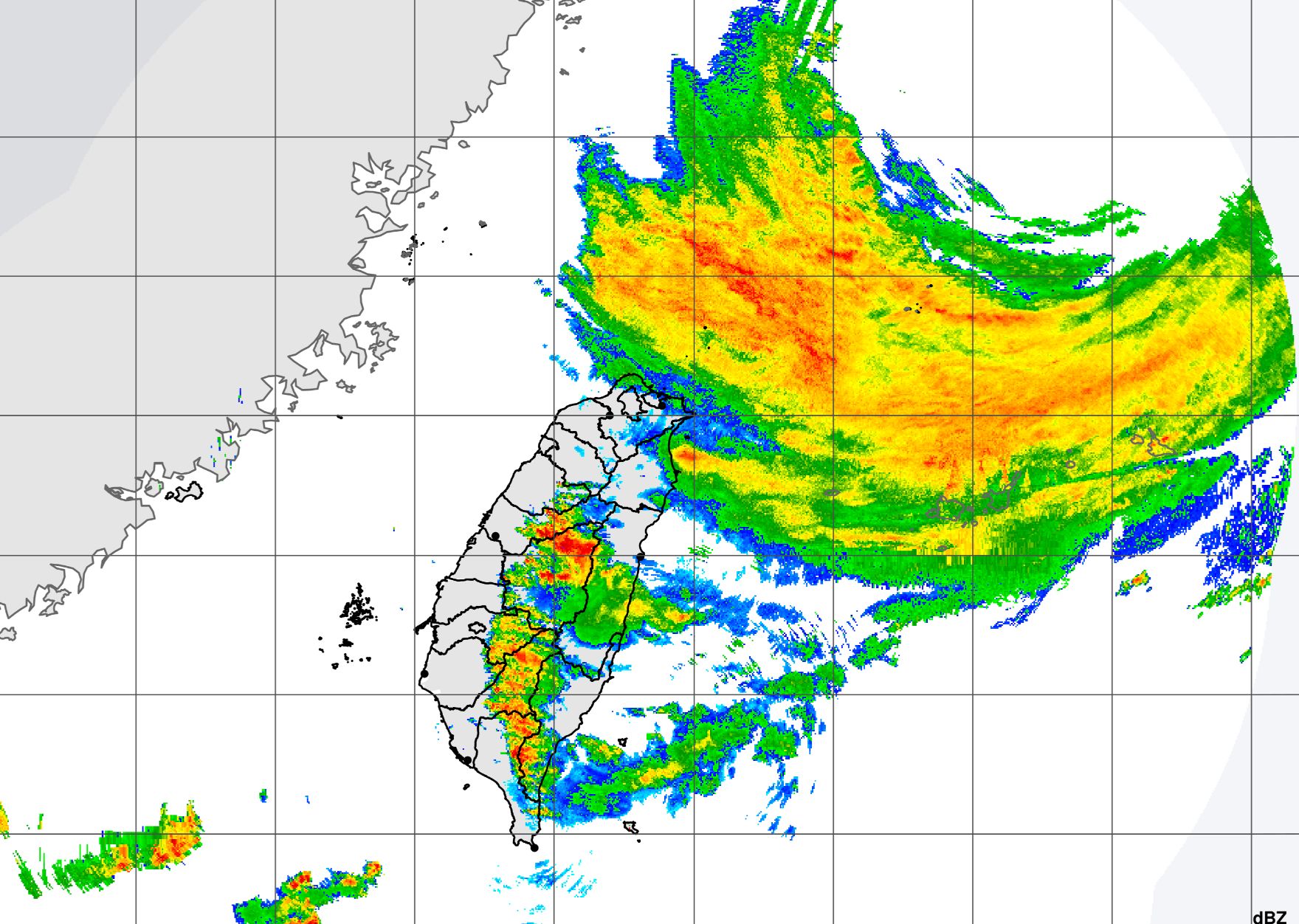 ▲▼卡努颱風逐漸遠離，北上引進西南氣流將帶來降雨。（圖／氣象局）