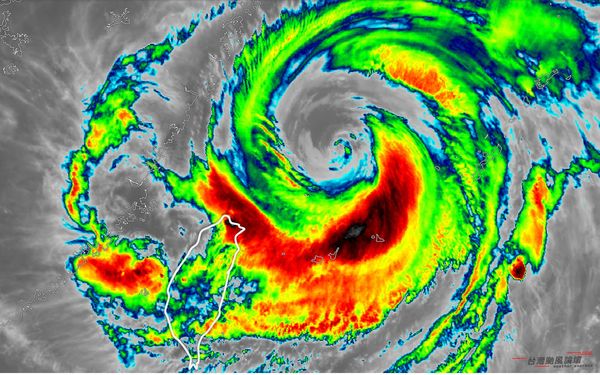 ▲▼卡努颱風衛星回波圖。（圖／翻攝臉書／台灣颱風論壇｜天氣特急）