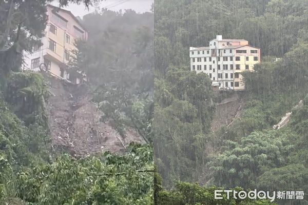 ▲▼ 廬山溫泉區的麗來飯店有倒塌危機。（圖／南投記者爆料網、記者高堂堯翻攝）