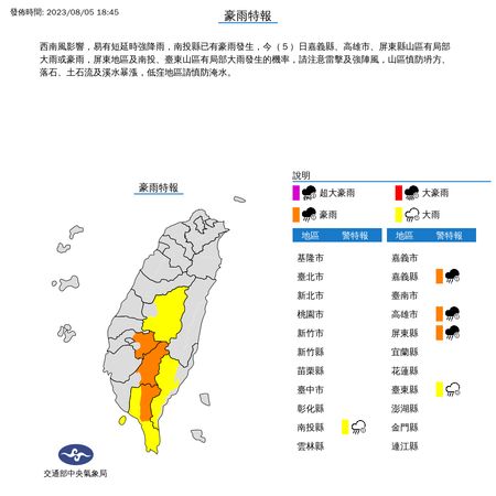 ▲大雨特報