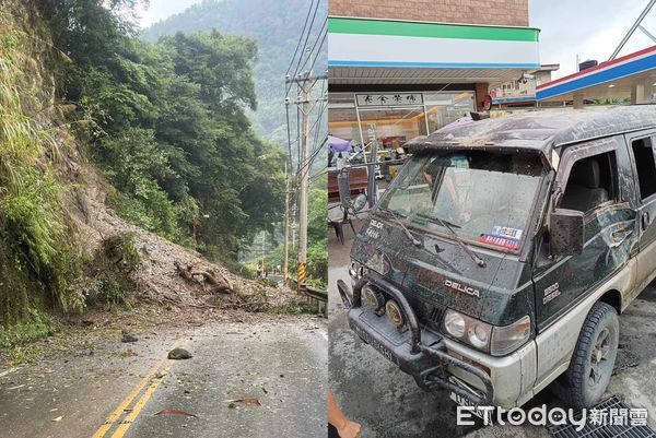 ▲▼南投,物資車,土石流。（圖／何先生提供）