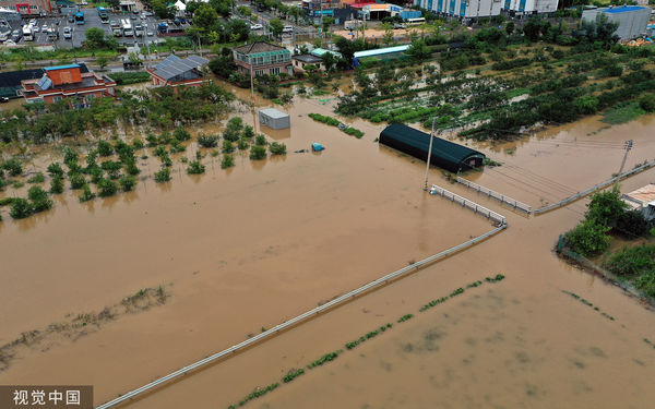 ▲▼ 卡努颱風在南韓大邱、昌原造成淹水災情。（圖／CFP）