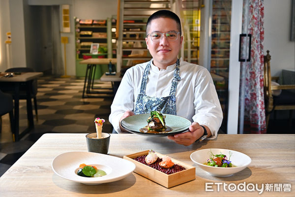 ▲仙桃素主廚陳又銘擅長以不同烹飪技法詮釋蔬食。（圖／高雄市新聞局提供）