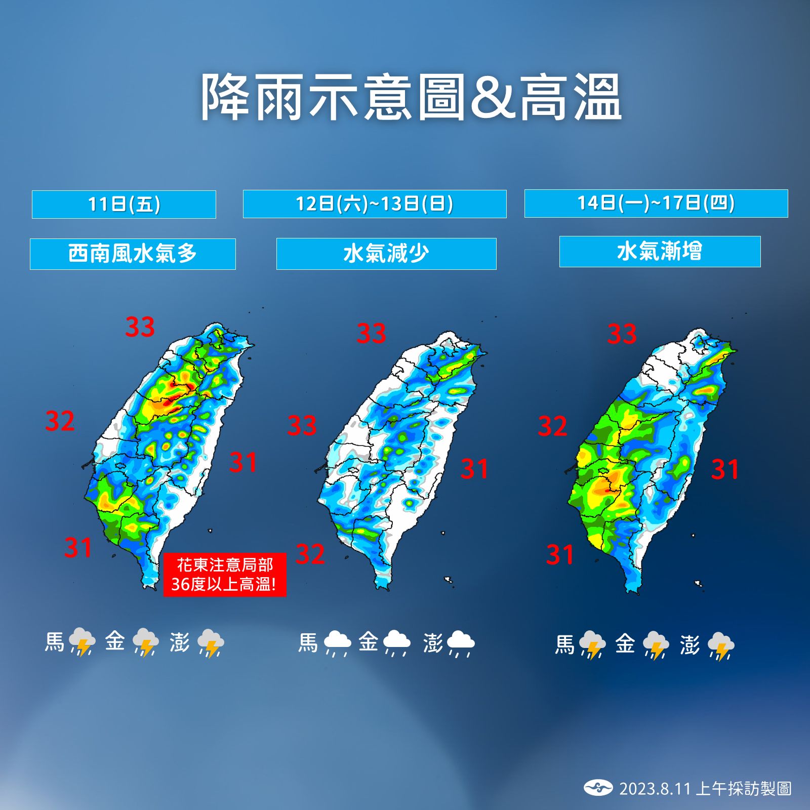 ▲▼未來一周降雨趨勢。（圖／氣象局）