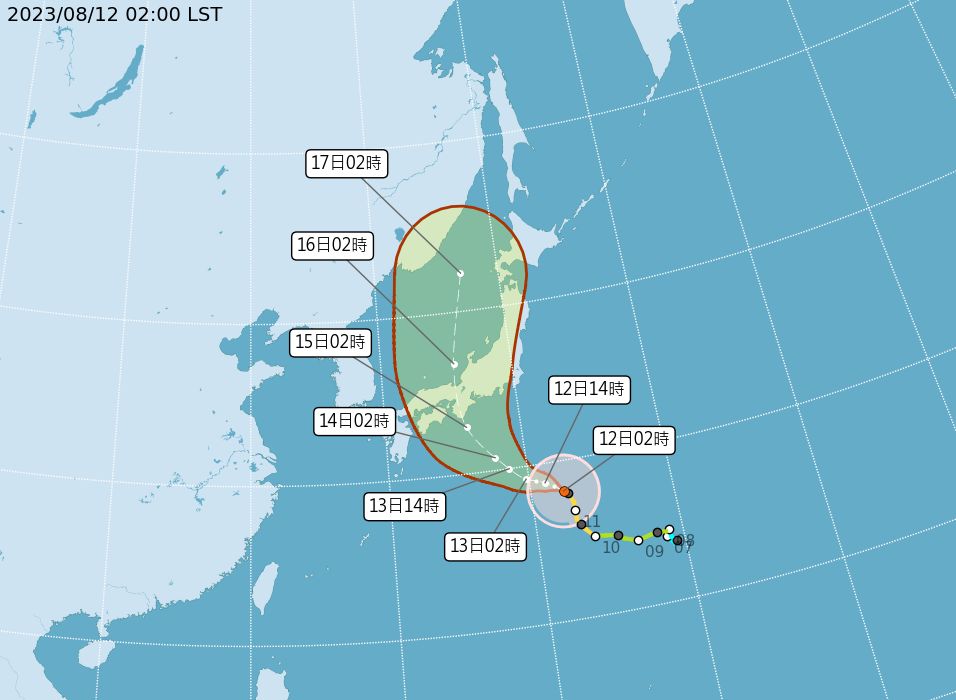 ▲▼蘭恩颱風最新動態。（圖／氣象局）