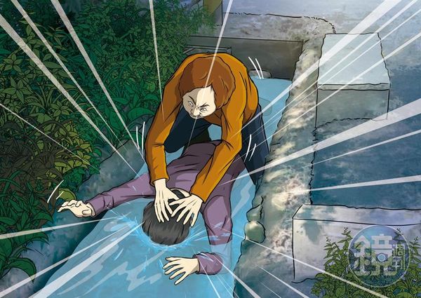 劉女與死者互相拉扯跌入水溝後，竟強按對方頭部入水造成死者缺氧而亡。