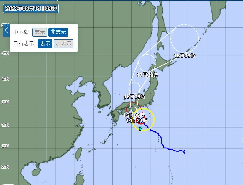 ▲▼蘭恩颱風「沿著日本走」！氣象廳預測路徑曝：恐2度貫穿日本。（圖／日本氣象廳）