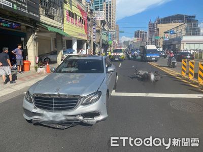 19歲女開「爸爸的賓士」闖紅燈猛撞 28歲騎士腦出血送醫
