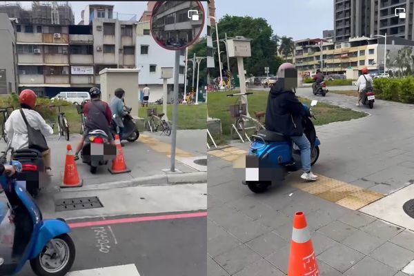 ▲▼9秒就有5騎士違規騎人行道...在台外國人轉貼影片無奈「這就是高雄」。（圖／翻攝自Foreigners in Taiwan 外國人在台灣FB粉絲專頁）