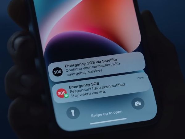 ▲▼蘋果iPhone 14與iPhone 14 Pro上可使用「透過衛星傳送的SOS緊急服務」。（圖／翻攝自YouTube／Apple）