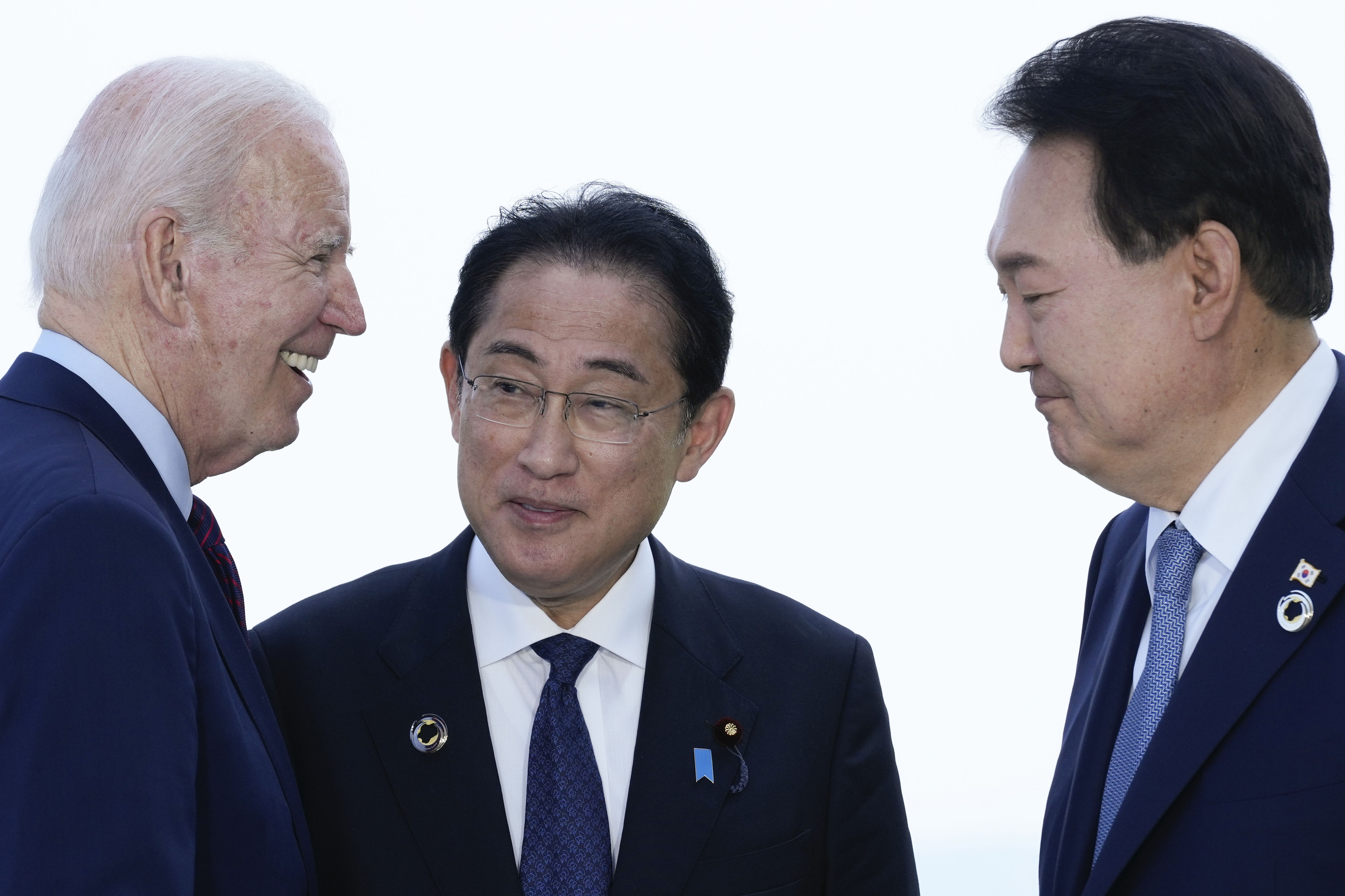 ▲▼拜登、岸田文雄、尹錫悅今年5月曾出席廣島G7峰會，本月18日將在大衛營會晤。（圖／達志影像／美聯社）