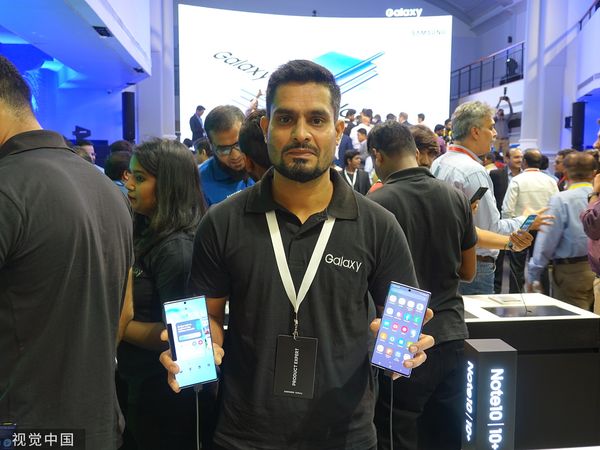 ▲三星在印度推出Galaxy Note 10。（圖／CFP）