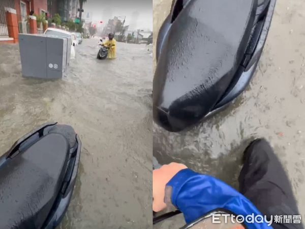 ▲▼高雄本館路發生嚴重積水。（圖／民眾提供）