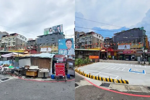 ▲▼三重車路頭街及聯華街交叉路口，占地約116餘平方公尺的公有地，長期遭民眾私自堆置雜物占用。（圖／新北市政府提供）