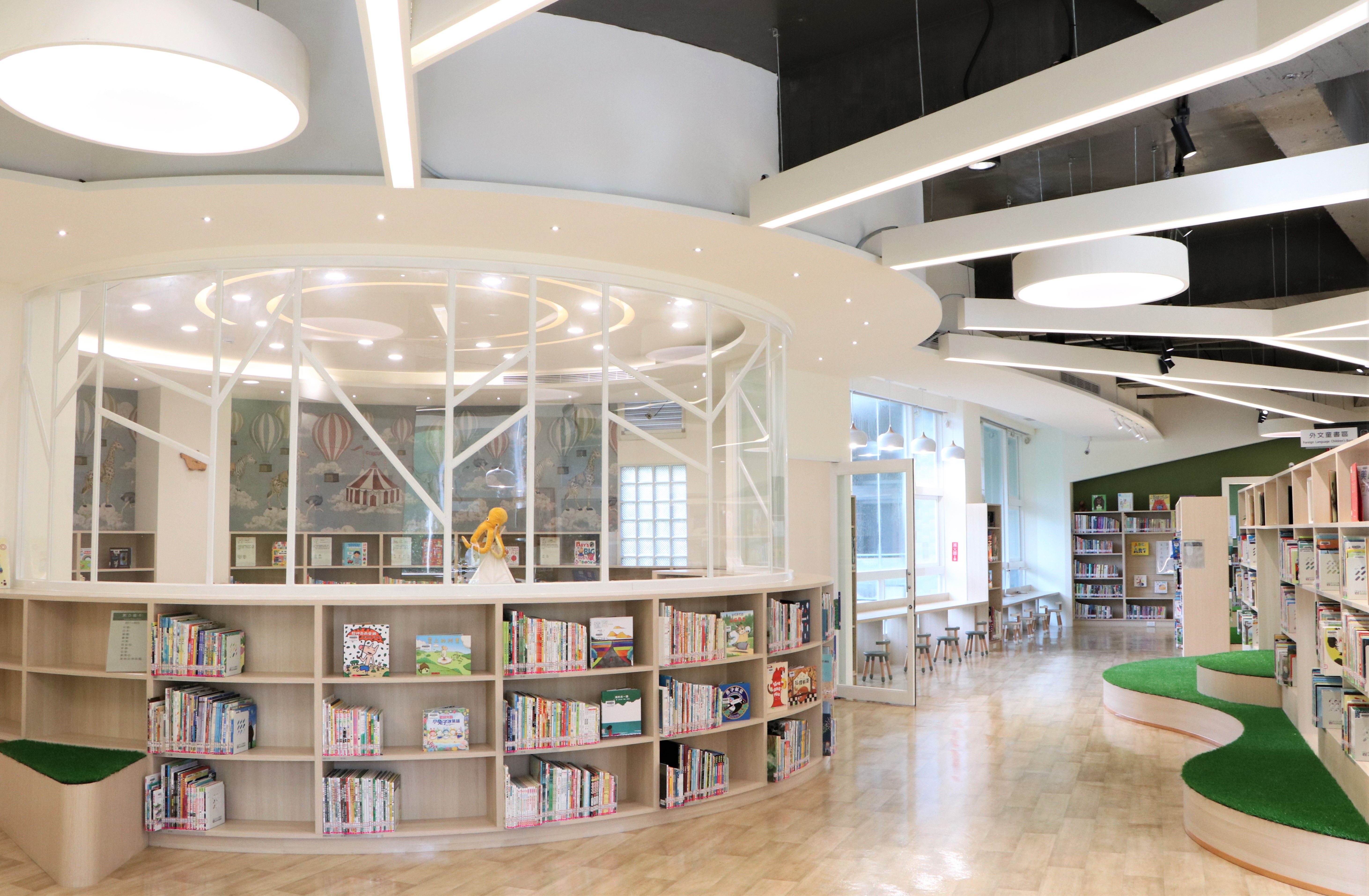 ▲新北市圖板橋四維分館啟用　兒童閱覽室打造森林系氛圍。（圖／新北市立圖書館提供）