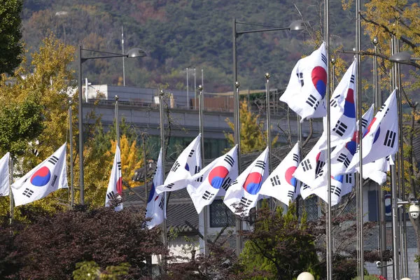 ▲▼南韓國旗,韓國國旗。（圖／達志影像／美聯社）