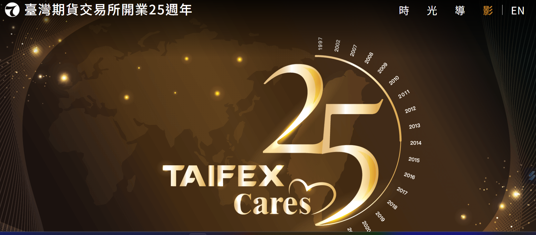 ▲▼期交所25周年　推出新版企業識別標語「TAIFEX Cares」。（圖／翻攝期交所官網）