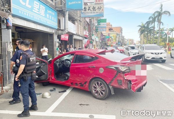 ▲桃園市八德區介壽路昨天傍晚2車發生行車糾紛，八德警方在現場處理。（圖／記者沈繼昌翻攝）