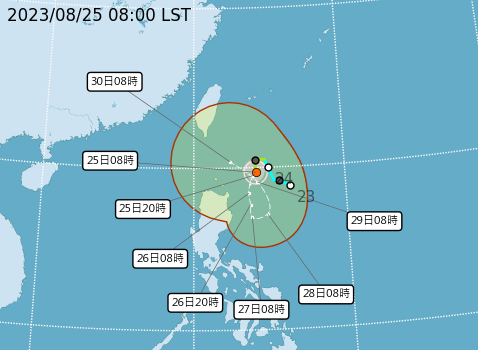 ▲▼蘇拉颱風最新路徑。（圖／氣象局）