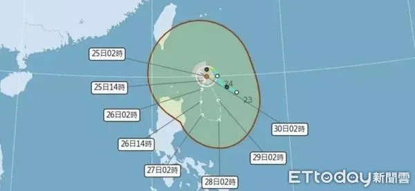 ▲蘇拉颱風有發展為中度颱風之趨勢，下週三及週四逐漸朝台灣方向前進。（圖／花蓮消防局提供）