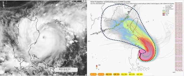 ▲▼蘇拉颱風轉一圈往西北角度決定登陸地。（圖／吳聖宇）