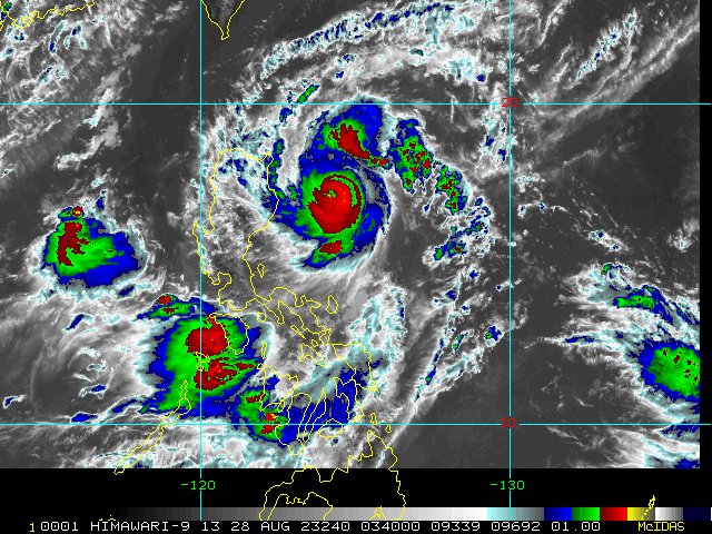 ▲蘇拉颱風已達強颱等級。（圖／翻攝自RAMMB）