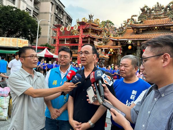 ▲朱立倫今日下午赴新莊輔選立委參選人蔣欣璋。（圖／國民黨提供）