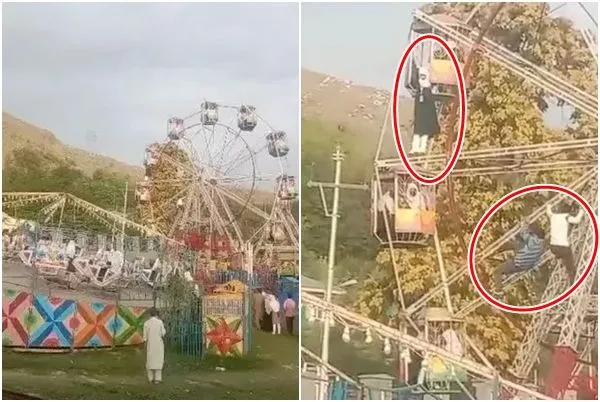 ▲▼印度遊樂園出意外，女學生掉出摩天輪。（圖／翻攝自YouTube）