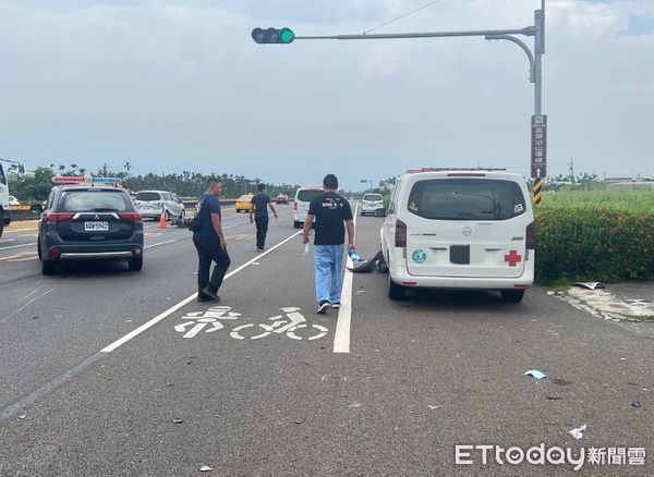 ▲枋寮鄉台1線與東角路口發生生A1交通事故             。（圖／記者陳崑福翻攝）