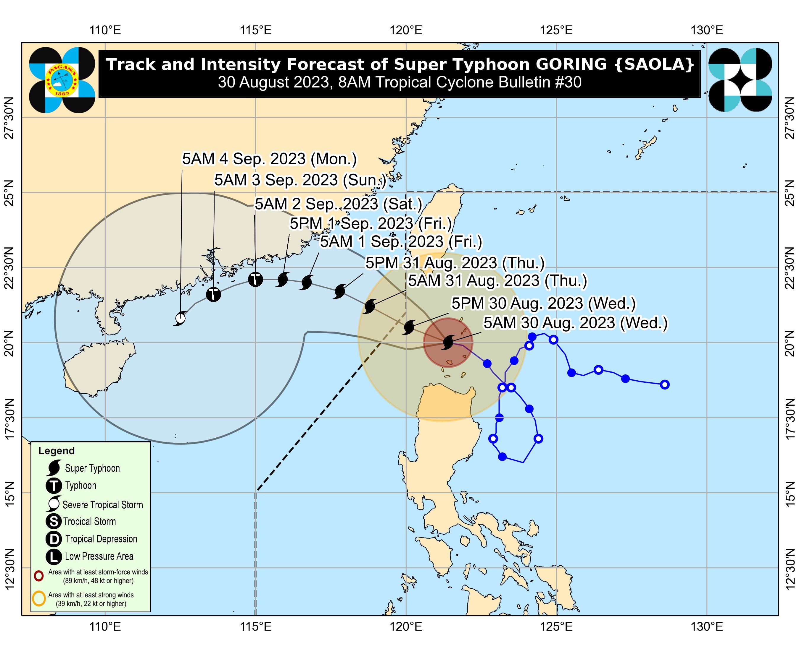 ▲▼菲律賓氣象局預估颱風蘇拉路徑。（圖／翻攝自PAGASA）