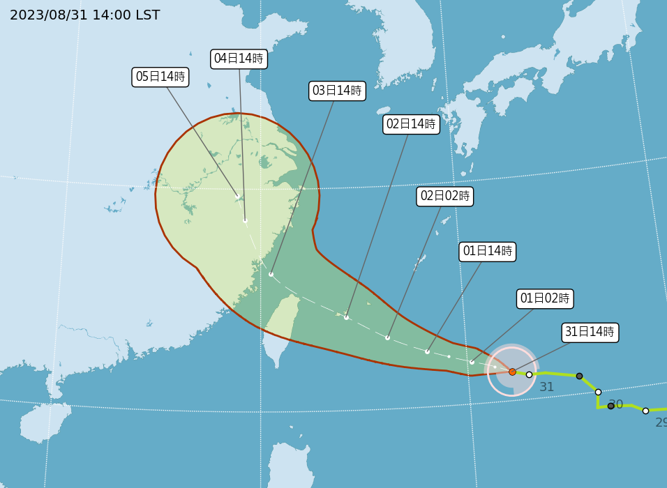 ▲海葵颱風。（圖／氣象局、RAMMB）